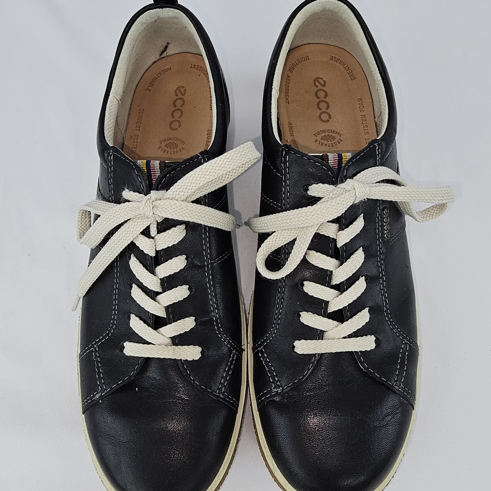 Ecco Black Leather Sneakers Women's Size 9